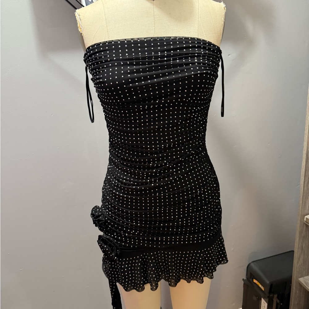Forever 21 Black Strapless Dress with studs